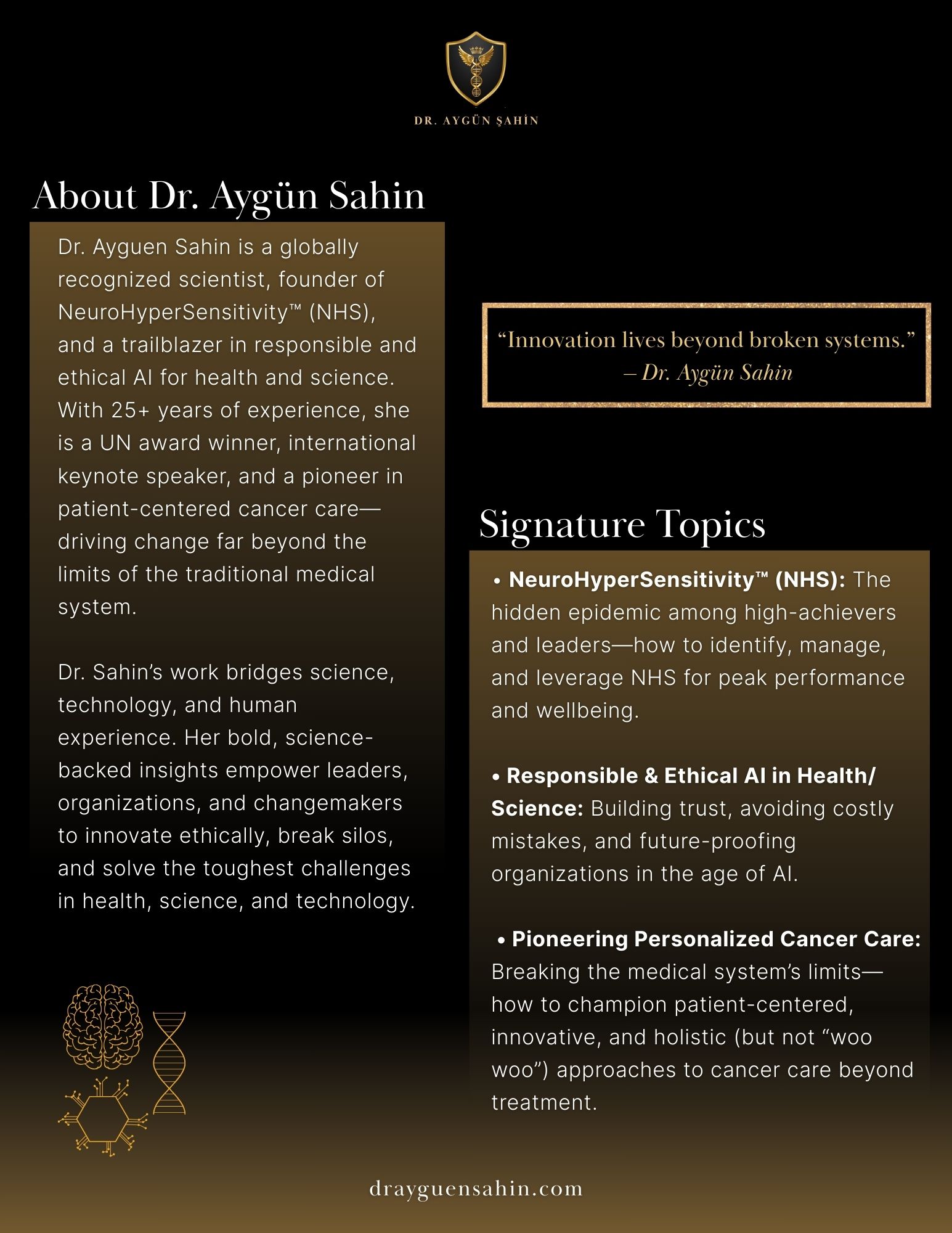 Dr. Ayguen Sahin | Speaker One-page | Dr. Aygün Sahin