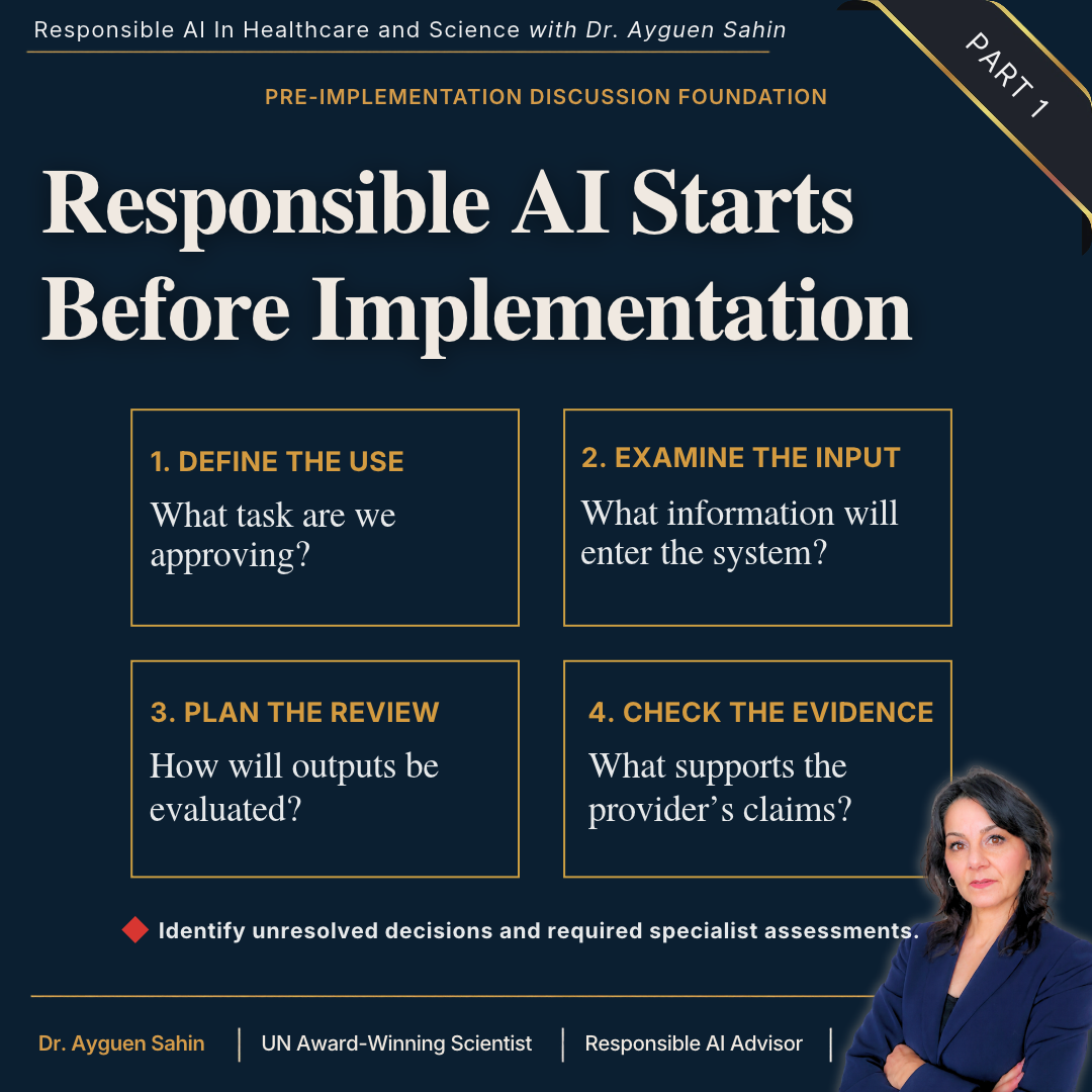 Four questions before AI approval in healthcare define the task, examine the input, evaluate the output, and read the evidence. drayguensahin