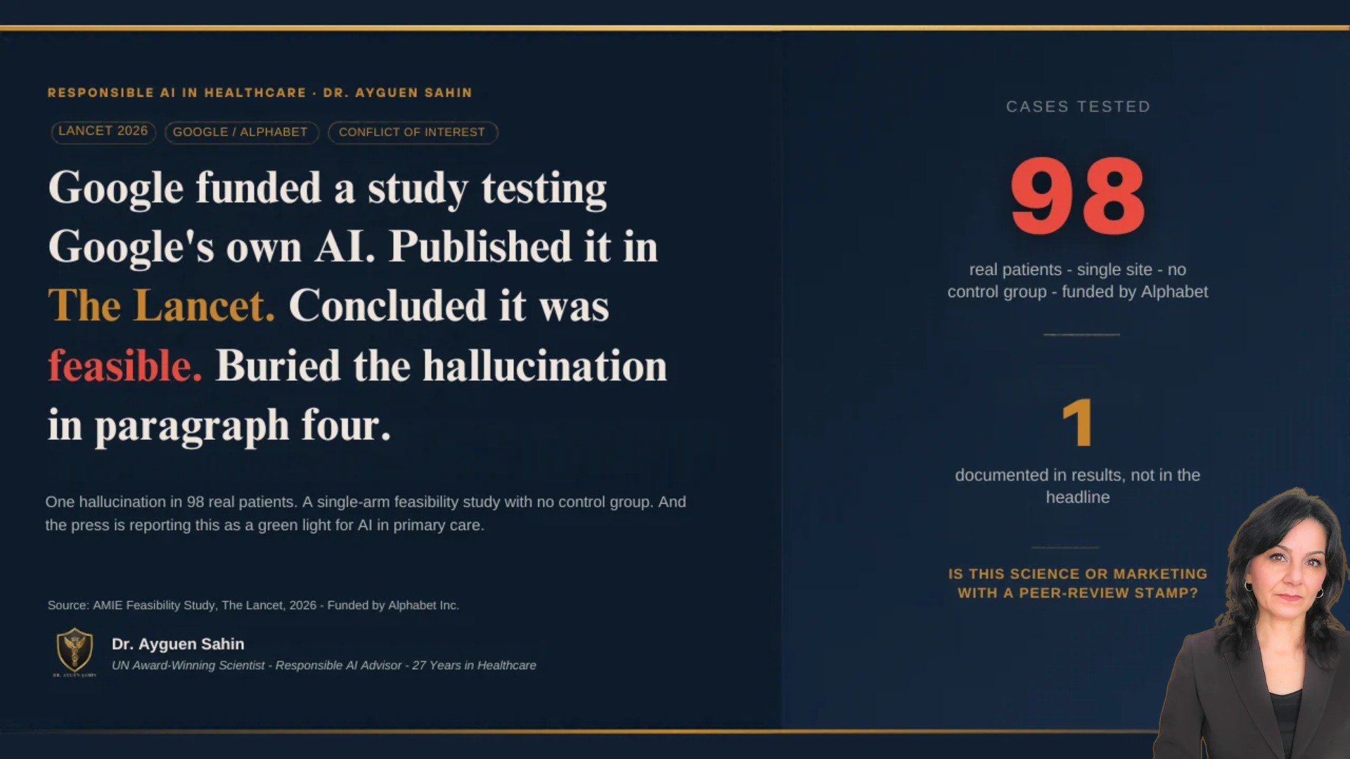 Google funded a study testing Google's own medical AI_AMIE_Articulate Medical Intelligence Explorer_Dr Ayguen Sahin_drayguensahin